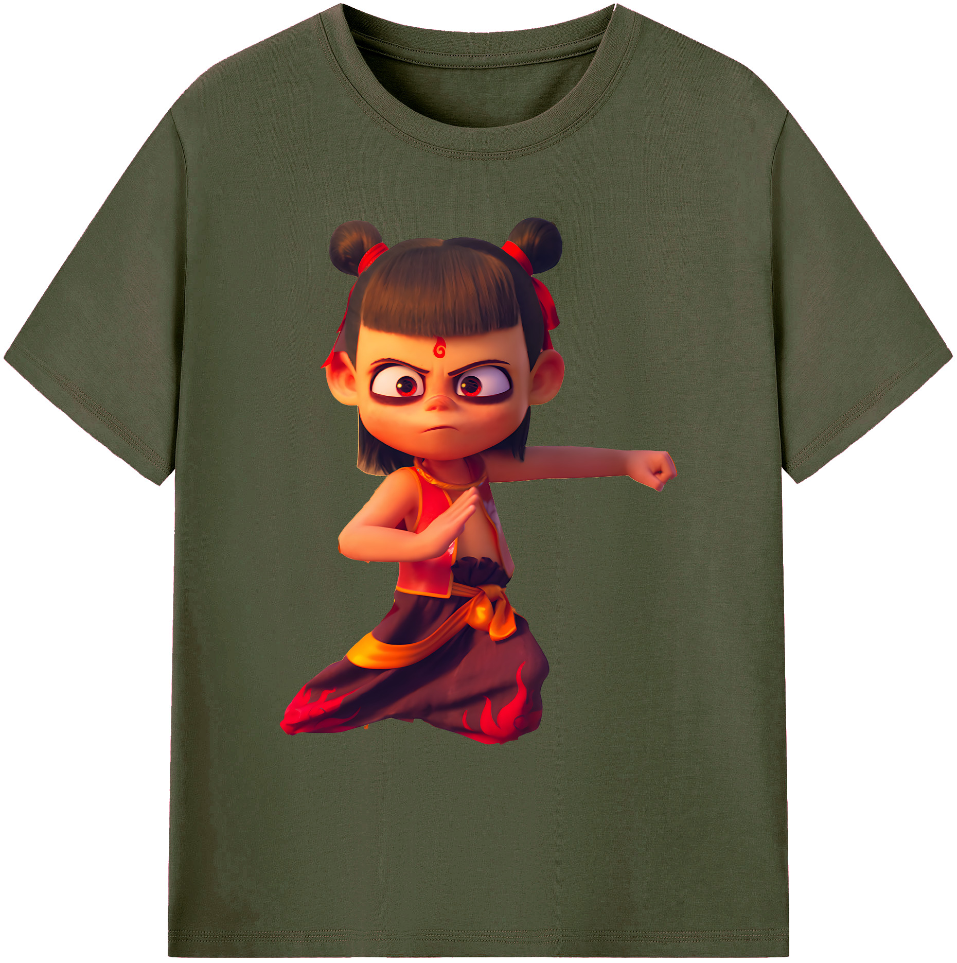 （画像用） Ne Zha 2 ナタ 魔童の大暴れ 綿100％ メンズ半袖Tシャツ｜肌触りやわらか＆通気性
